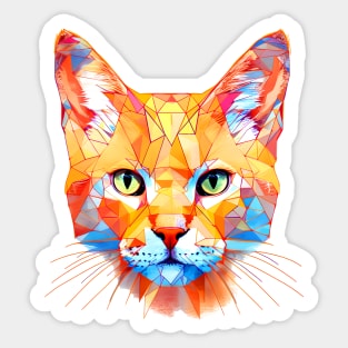 Geometric Cat No. 2: Light Background (on a no fill background) Sticker